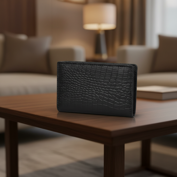 Zauray Croco Noir Bifold Wallet – Signature Edition
