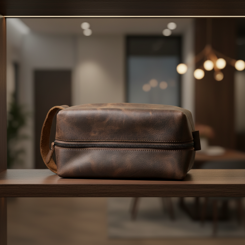 Zauray Premium Leather Dopp Kit – Travel Toiletry Bag