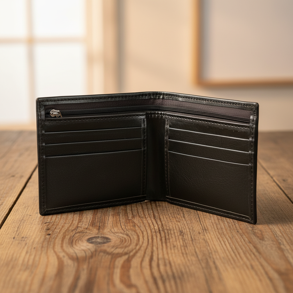 Zauray Obsidian Bifold Wallet – Zip Edition