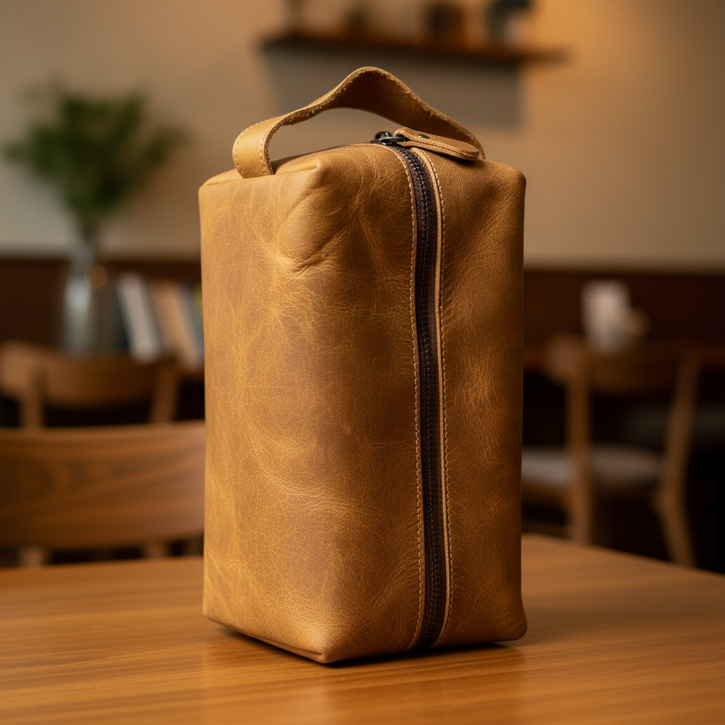 Zauray Premium Leather Dopp Kit – Travel Toiletry Bag