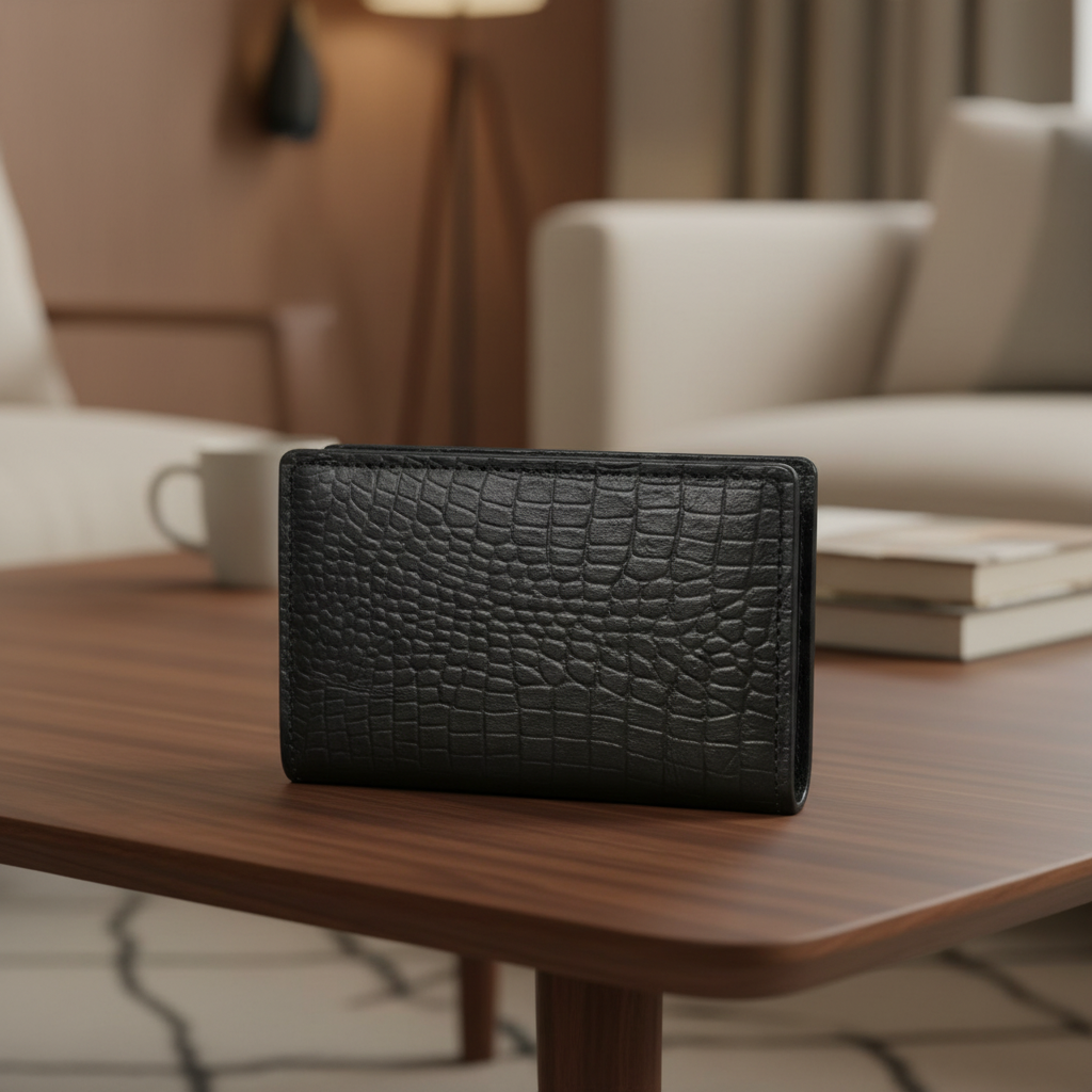 Zauray Croco Noir Bifold Wallet – Signature Edition