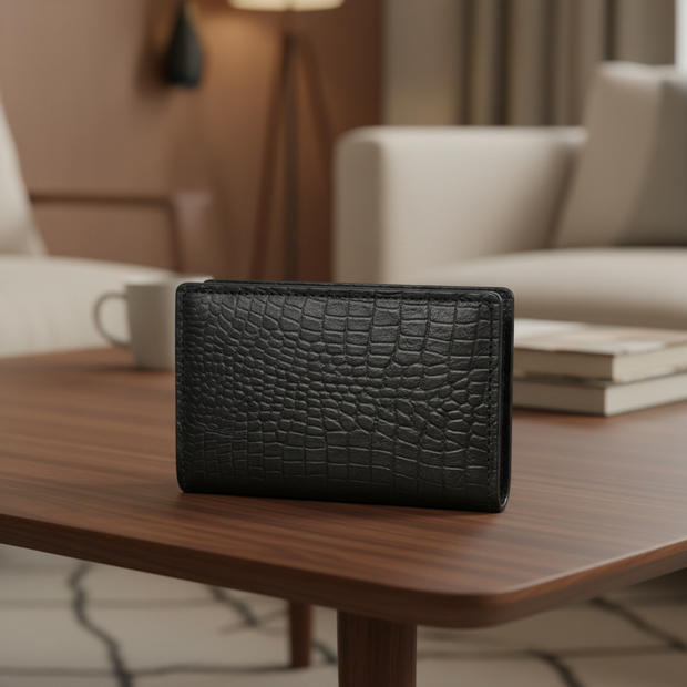 Zauray Croco Noir Bifold Wallet – Signature Edition