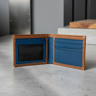 Zauray DualTone Bifold Wallet – Brown & Blue Edition
