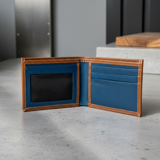 Zauray DualTone Bifold Wallet – Brown & Blue Edition