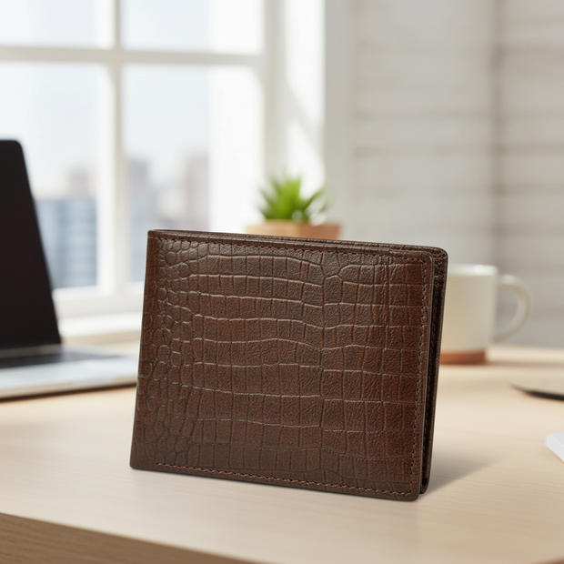 Zauray Croco Prestige Wallet – Classic Bifold Edition
