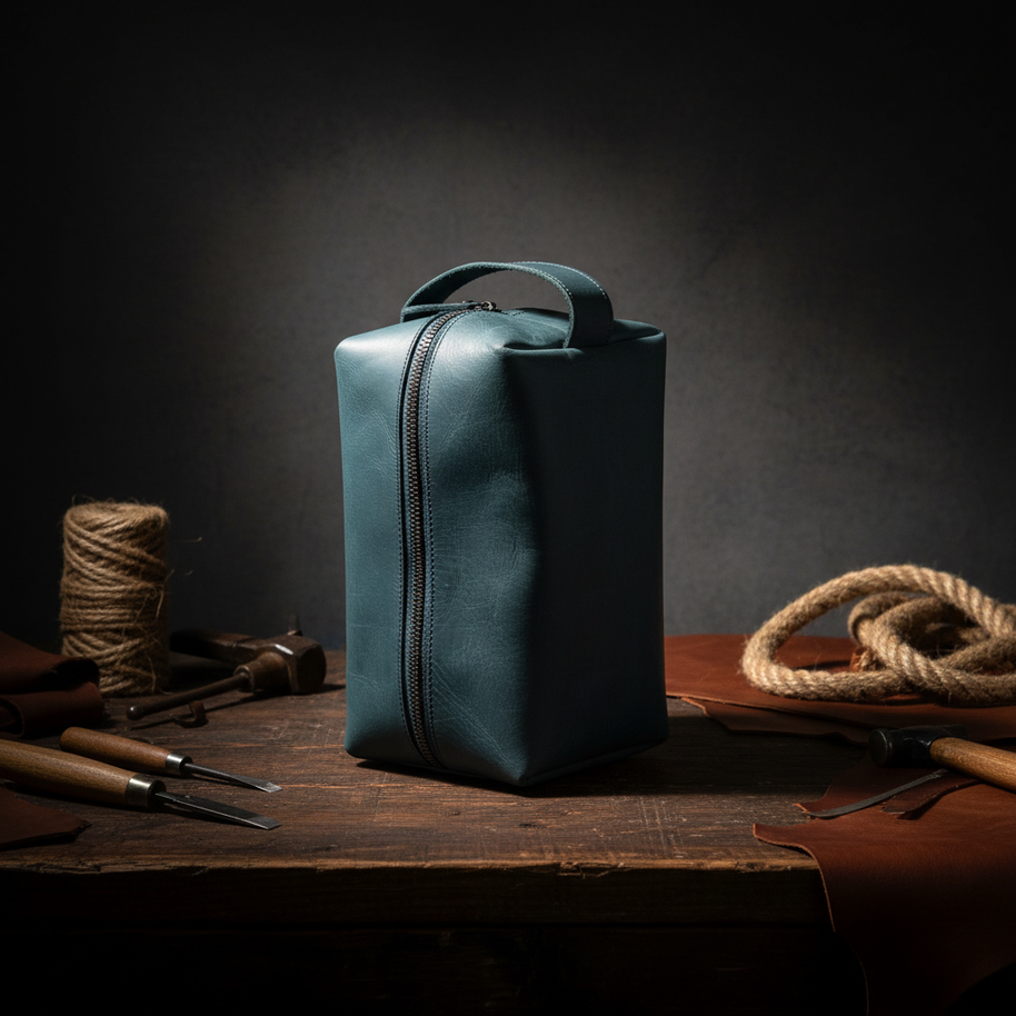 Zauray Premium Leather Dopp Kit – Travel Toiletry Bag